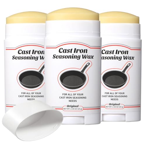 MTLEE 3-Pack Cast Iron & Steel Seasoning Wax Sticks 2.3 oz