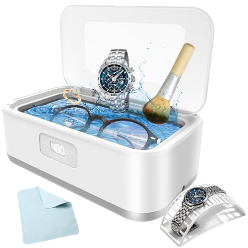 Nettoyeur Ultrasons, Bac a Ultrason 800 ml,Olubfdh 49KHz Nettoyeur Ultrason Lunettes avec 5 Réglages de Temps, Portable Ultrasonic Cleaner pour Bijoux,...