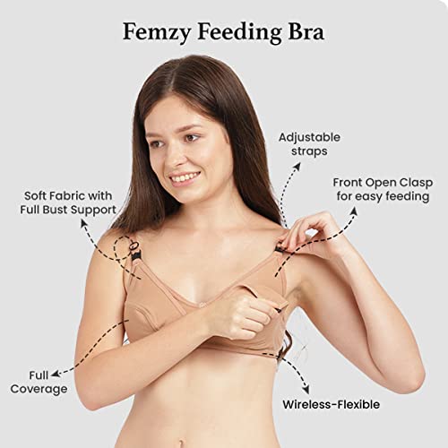 Image of Femzy Women's Cotton Non-Padded Wire Free Maternity Bra