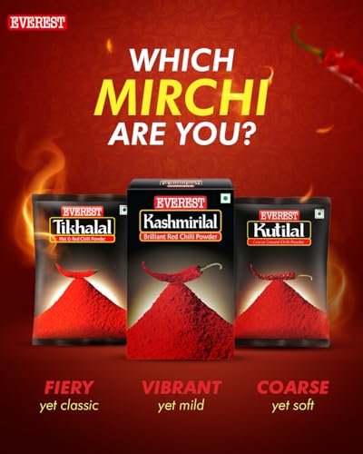 Everest Tikhalal Chilli Powder - 500gm | Extra Hot Red Chilli Powder with Strong Pungency, Rich Aroma & Vibrant Deep Red Colour | Premium Indian Spice for Everyday Cooking