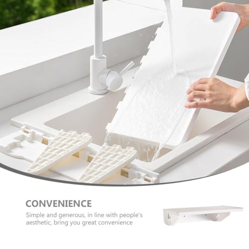 Étagère murale sans perçage compacte blanche avec support pliable multi-usages