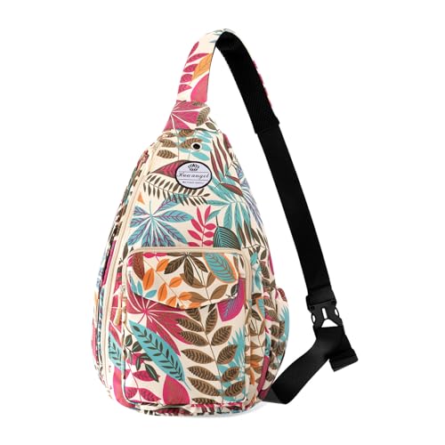 HUA ANGEL Crossbody Sling Bag for Men Women Lightweight Over the Shoulder Purse Day Bag Multipockets for Travel, Hiking, Gym