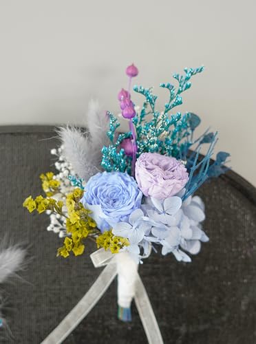 Wedding Boutonniere & Corsage flor seca miniatura 4