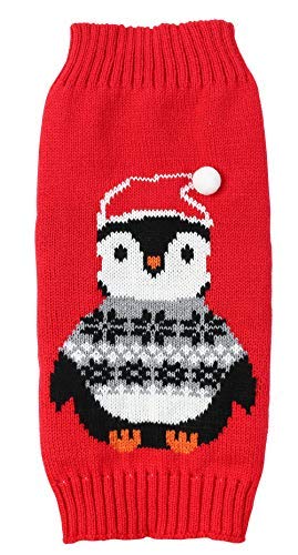 Lanyar Hundepullover, weihnachtlicher Pinguin, Rot, Medium, rot Cover
