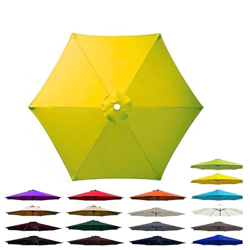 Tela de Repuesto para Sombrilla, 6 Varillas Redonda Resistente al Agua, Tela anti rayos UV para patio y exteriores,Amarillo,280 cm