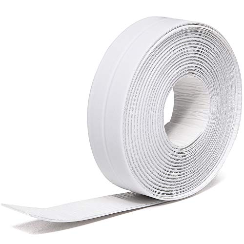 Tintvent PE Caulk Tape Strip,Tub Caulking Kitchen Tape,Self Adhesive Sealing Bathtub Caulk Strips for Kitchen Countertop Bathroom Shower Toilet Sink Gas Stove Wall Corner,(White,60mm I Pack)