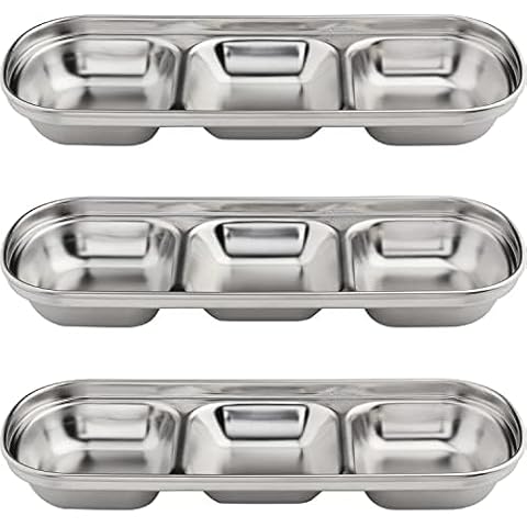CHWAIKA Stainless Steel Soy Sauce Dish Dipping Bowls Cover
