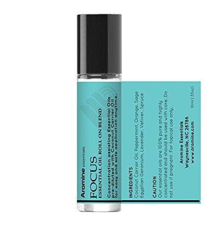 Focus Essential Oil Roll On, Pre-Diluted 10ml (1/3 fl oz), Great Studying Essentials - Image 4