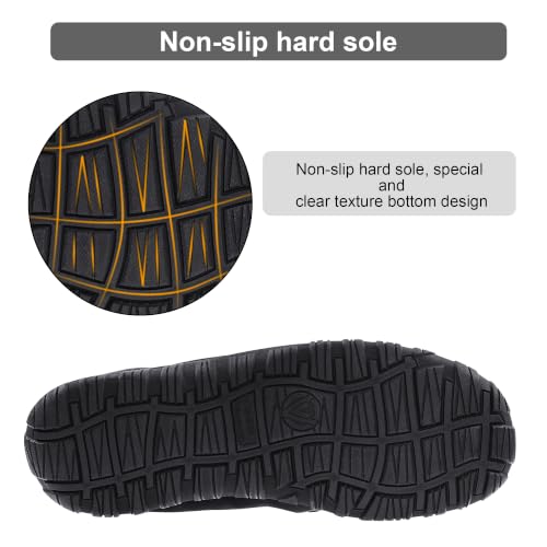 Image of Lulex Mens Moccasin Slippers Size 8-14,Memory Foam House Shoes with Rubber Indoor Outdoor Sole, Machine Washable
