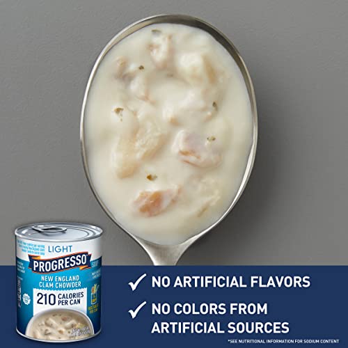 Image of Progresso Light, New England Clam Chowder Soup, Gluten Free, 18.5 oz. (Pack of 12)