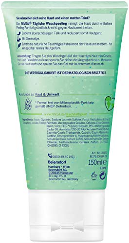 NIVEA Tägliches Wasch-Peeling (150 ml), Peeling ohne Mikroplastik für eine porentiefe Gesichtsreinigung, mattierendes… - Image 3