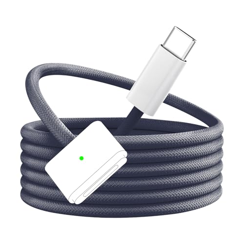 140 W Câble USB C vers Mag safe3 Charge Rapide de Type C Convertisseur avec lumière LED Compatible avec MacBook Pro M1 2021/M2 2023 (14