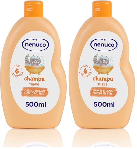 Nenuco Champú Suave para bebé, con Leche de Almendras Dulces, Sin Lágrimas, 500 ml (Paquete de 2)
