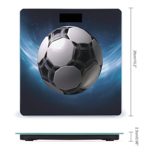 Báscula digital de baño con diseño balón de fútbol, 400 lb miniatura 2
