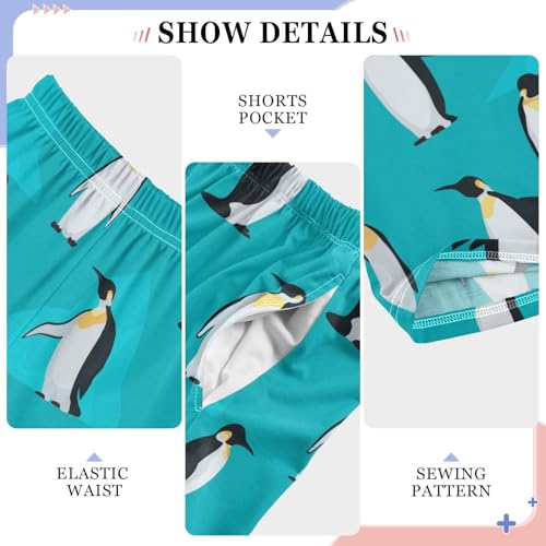 Ice Penguin Boys Long Pants Soft Trousers Elastic Waist Kids Lounge Bottoms with Pockets S-XL4