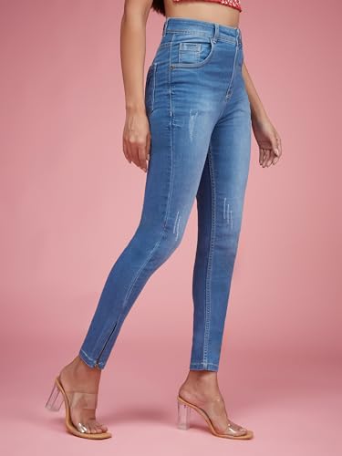 Image of Miss Chase Women's Skinny Fit High Rise Regular Length Denim Stretchable Jeans