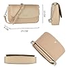 David Jones - Damen Umhängetasche Klein - Crossbody Bag PU Leder - Tasche Rechteckige Kette Handtasche Frau - Schultertasche Abendtasche Clutch Alltag Modisch Elegant Reise Party Handy - Beige #5
