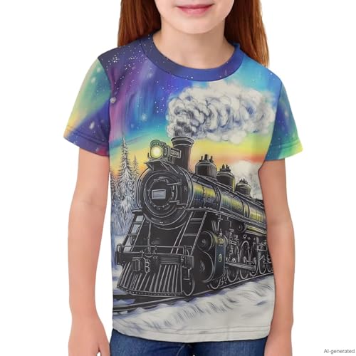 Image of WELLFLYHOM Kids Tshirts Girls Boys Short Sleeve Crewneck Tees Shirts Casual Sport Pullover Tops Size 3-16 Years