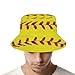 for Yellow Softball Red Stripes Unisex Sun Caps Fashion Bucket Hats Packable Outdoor Fisherman Hat for Women and Men