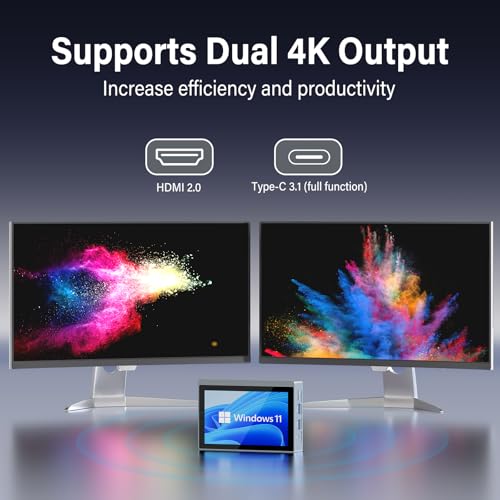 Image of 5.5 inch Mini PC Touch Screen Win 11 Pro, N5095 Mini Computer 8GB RAM 128GB EMMC Mini Desktop Computer with HDMI 4K Display, Dual Band WiFi Micro Pc, Ultra-Quiet Cooling Fan