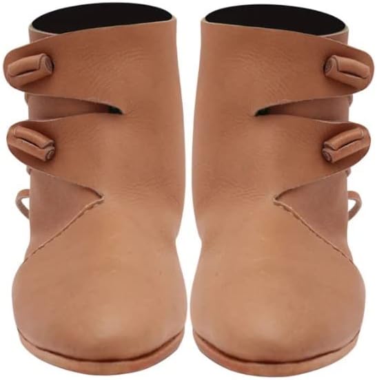 Women's Double Toggle Boots Viking Renaissance Medieval Shoes leather boot
