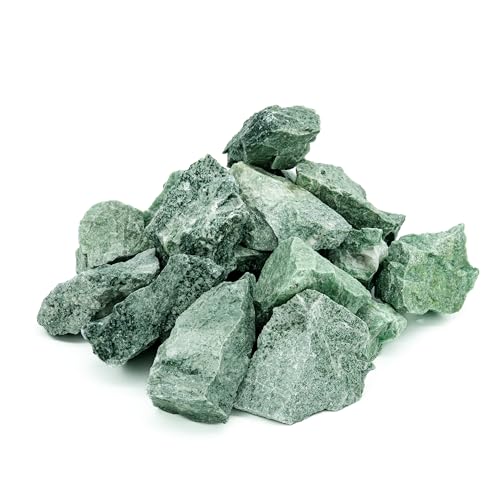 Sauflex Pierres de sauna en jadéite, 15 kg, cassées, 5 à 10 cm, grande durabilité, chaleur durable, pour poêles électriques et à bois