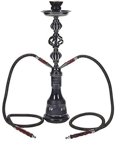 LSZ Shisha-Set Hukahn Set mit 2 Schlauch, tragbare Schutzhörer mit Holzkohleclip, großer Shisha-Huka for Jede Partei…