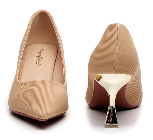 Image of VenusCelia Women's Golden Sun Pump Stiletto Heel Shoe | Dress Shoes
