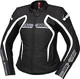 IXS RS-600 1.0 Damen Motorrad Lederjacke (Black/White,38)