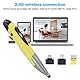 2.4G Wireless Mouse Pen, Mausstift mit Links/Rechts/Taste, Scrollrad, PC Capacitive Screen Handschrift Stylus Pen mit Adaptern für Tablet/Telefon für XP / 7/8/10(Gelb)