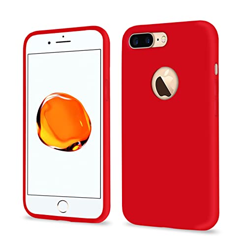 Image of Pikkme Back Cover | Full Camera Protection | Raised Edges | Super Soft Silicone | Bumper Case for iPhone 7 Plus / 8 Plus (Red)