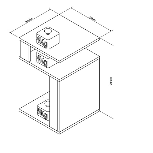 Mesa de Canto para Sala Appunto Nogueira e Preto