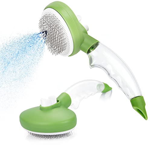 Dog Brush Detangling Cat Brush for Shedding and Grooming Self Cleaning Slicker Brush with Sprayer Gently Remove Loose…