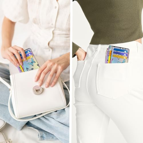 Image of Tipmile Womens Credit Card Holder Wallet, Small Slim RFID Blocking Sleeve | Mini Tiny Cute ID Case, Minimalist Zipper Pocket Wallet, Thin Coin Purse, Mothers Gift