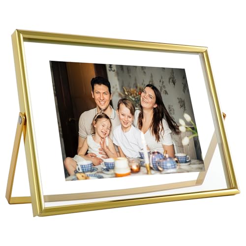 AhaGo Gold Floating Frame, 5"x7", Horizontal