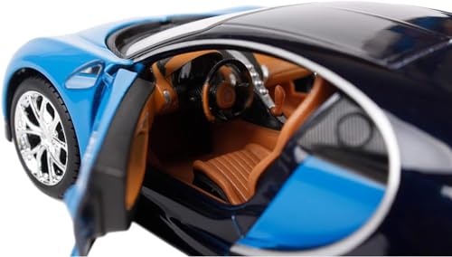 Bugatti Chiron Modelo Diecast Azul y Azul Oscuro 1:24 miniatura 3