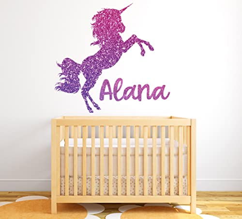 Unicorn Wall Decals - Custom Name Wall Decor For Girls - Galaxy Rainbow Wall Art - Personalized Little Girl Room Decoration - Nursery Wall Decor #TOP6