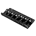 6 String Electric Bass Bridge, Zinc Alloy Fixed Type Hardtail Tailpiece Bridge Saddle Electric Bass Replacement for Practice (Black
