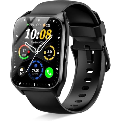 Smartwatch Herren Damen, 1,85" HD Touchscreen Smart Watch mit Telefonfunktion, 113+ Sportmodi Fitnessuhr mit Herzfrequenzmonitor/Schlafmonitor/Schrittzähler, IP68 Wasserdicht Sportuhr für Android iOS