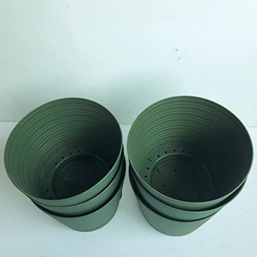 6 Plastic Flower Pots With Drainage Holes Gardening Pots Planters Accessories Planter For Outdoor Plant Pot Garden Décor Succulent Plant Pot Outdoor Patio Small Planters Indoor Plants Olive Green Bulk #TOP6