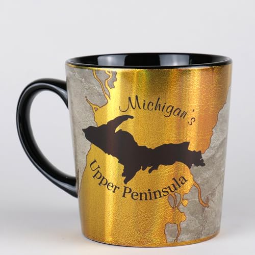 Michigan Upper Peninsula Northern Lights Ceramic Coffee