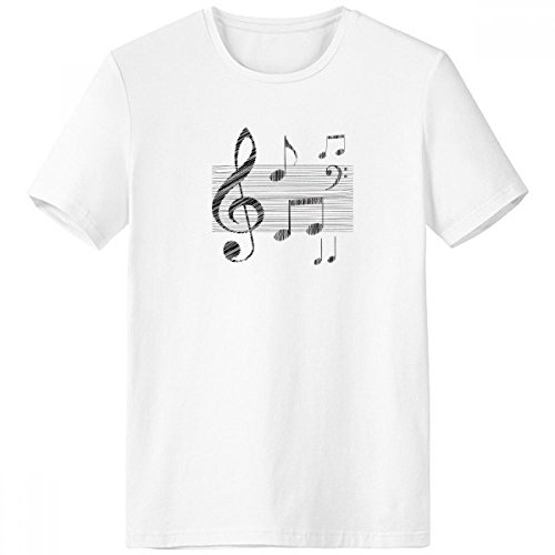 T-shirt blanc simple homme avec motif musique classique en coton col rond taille XXXL