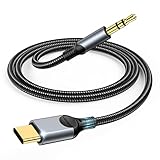 【Plug & Play】Einfache Erweiterung zum Klinkenanschluss: Dank des USB C auf 3.5mm Adapters lässt sich Ihr USB C Smartphone ohne Audio-Buchse an Kopfhörer, Headset, Lautsprecher und andere Audio Geräte anschließen. Darüber hinaus behält der USB C Audio Adapter ohne Signalkompression 100% der ursprünglichen Audioqualität, um Ihnen angenehme Erlebnisse beim Musikhören zu bieten.Ideal für den Anschluss an Ihr Handy zum Musikgenuss bei Joggen, auf der Fahrt oder unterwegs.