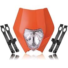 YIBO Universal 12V 35W Motorcycle Headlight Motocross Dirt Bike Dual Sport Headlamp Super Moto Headlight SMR EXC XC XCF Orange