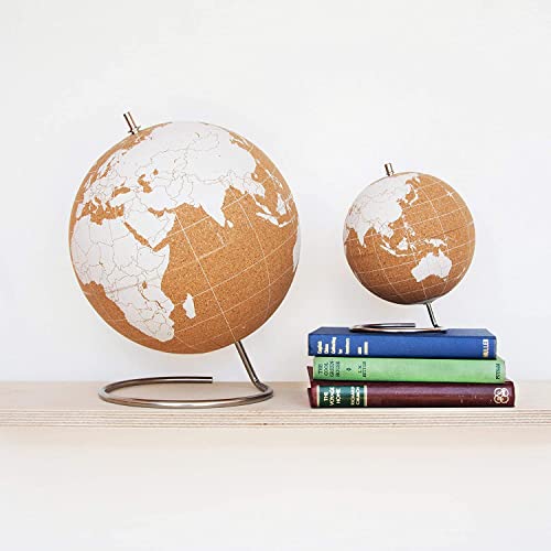 Suck UK Push Pins-Complete Map of The World Beautiful Cork. 12 Inch Globe, Large, White