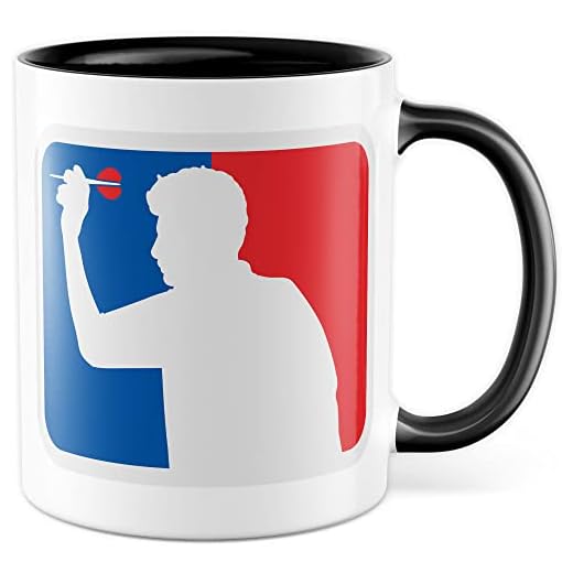 Dart - Taza para dardos, idea de regalo, taza de café, logotipo de la NBA (blanco y negro)