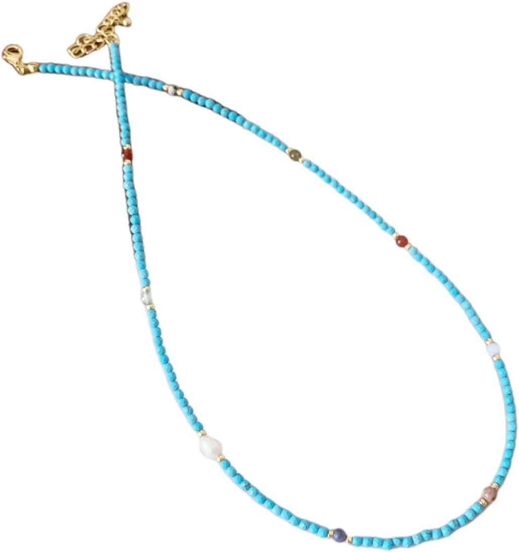 Daisy Flower Beaded Necklace Rainbow Crystal Women Colorful Collar With Stainless Steel Clasp Fashionable Jewelry