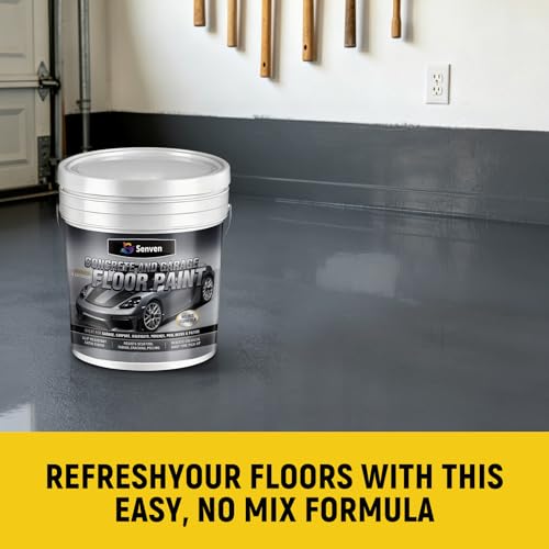 SENVEN Acrylic Concrete & Garage Floor Paint 5 Gallon Slate Gray, Interior/Exterior Concrete Paint for Basement Floors, Porches, Driveway Concrete Coating Semi Gloss by SENVEN - Image 3