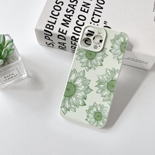 Coque iPhone 13 Pro Max antichoc vert olive silicone souple motif floral