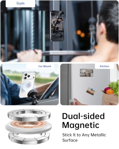 Image of SYNCWIRE Magnetic Phone Ring Holder, for MagSafe Phone Grip Stand Kickstand | 360 Rotation, Double-Sided Magnet, Cell Phone Grip Finger Holder, for iPhone 17 16 15 14 13 12 Pro Max, MagSafe Accessories